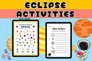 Solar Eclipse Activities Pages, a Templates & Theme by Premium Digital Templates