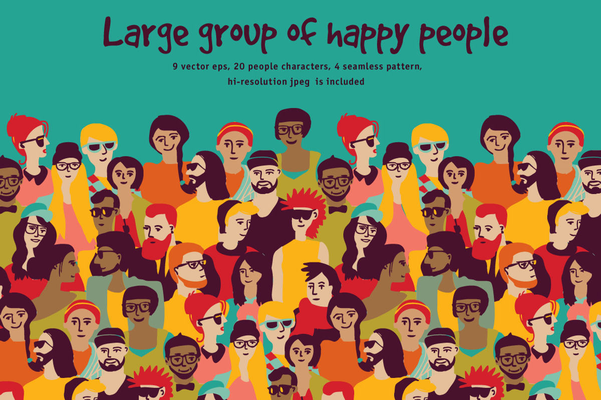 Group of happy people vector set, a Person Illustration by Crowhouse (Photo 1 of 4)