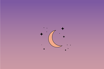 Crescent Moon Meadow Graphic - Minim, an Illustration by KhaledMuhammad1