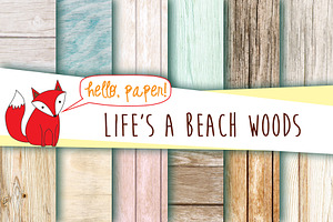 Beach Wood Digital Paper Pack