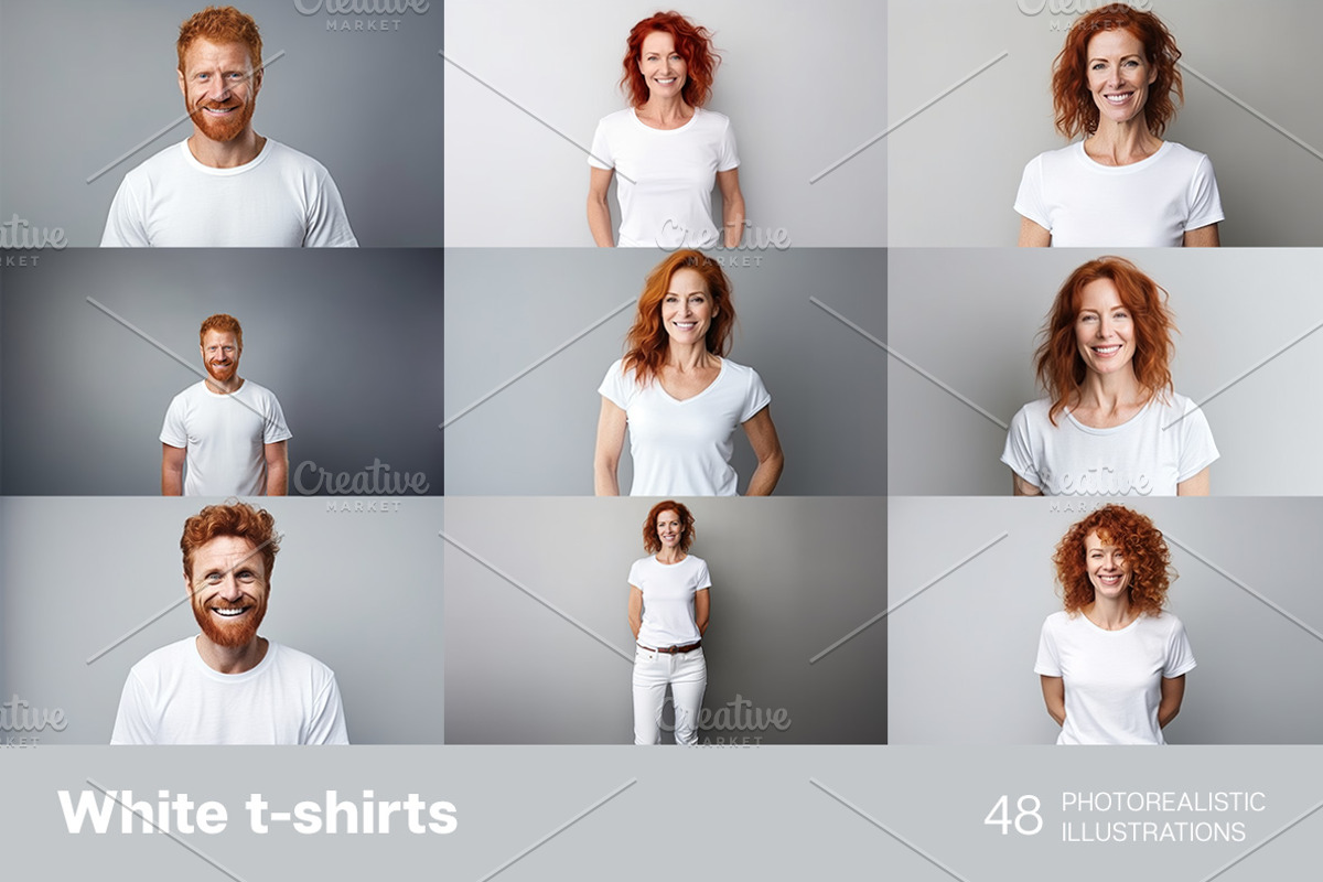 White t-shirts for mockups, a Person Photo by Handmadefont (Photo 6 of 10)