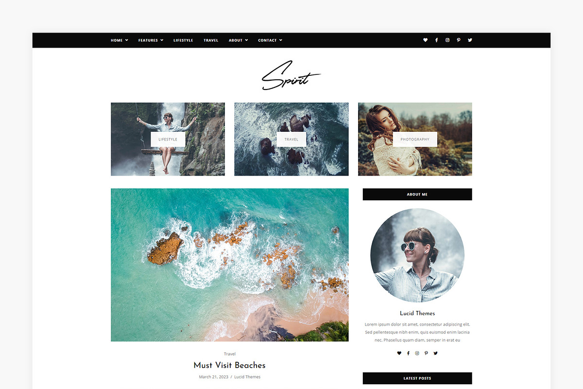 Spirit - WordPress Blog Theme, a WordPress Template by Lucid Themes (Photo 3 of 6)