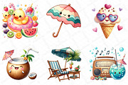 Cute Pool Party Watercolor Clipart, an Illustration by DreamPrint404 (Thumbnail 3 of 6)