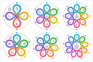 Circular diagram template with 4-9, an Illustration by RevelStockart
