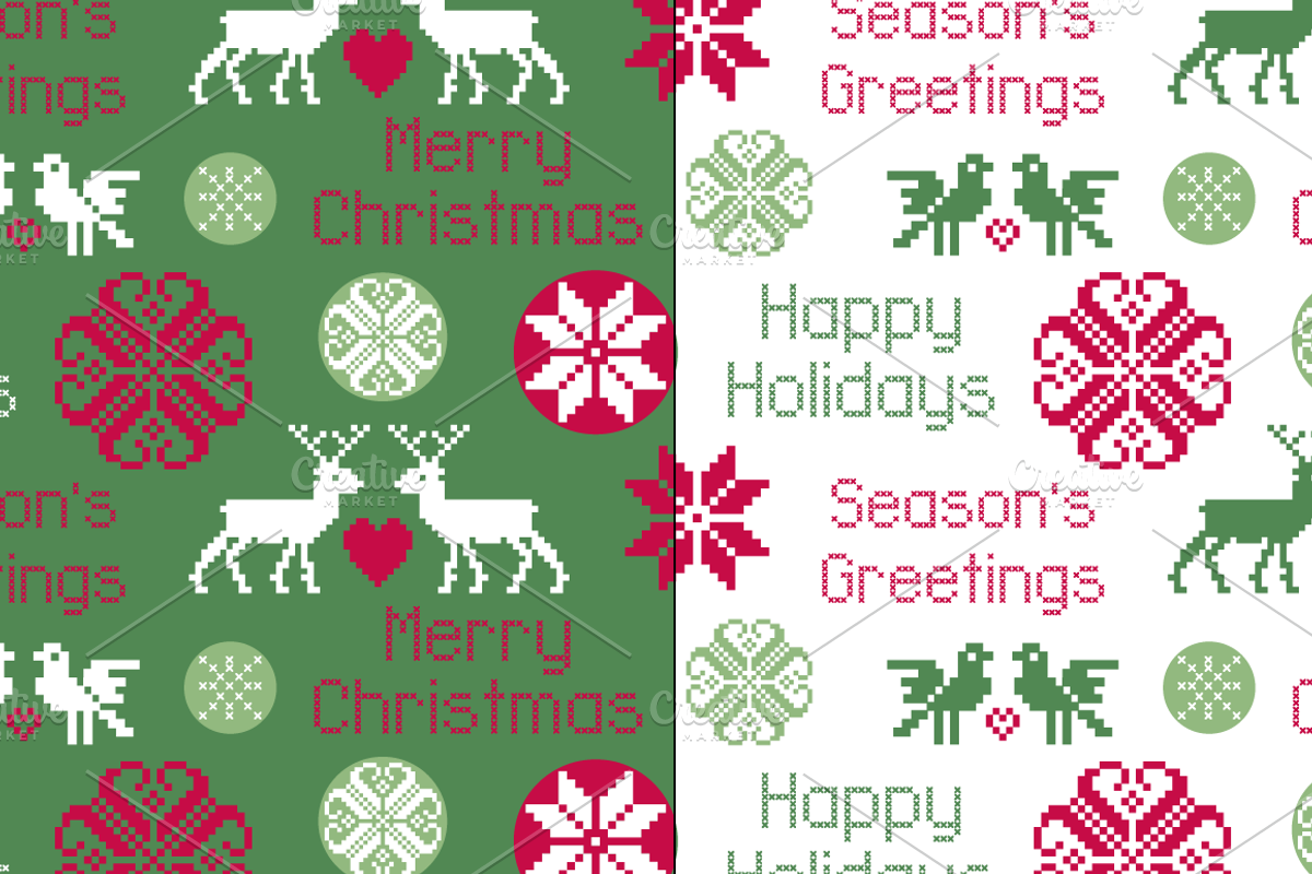 Seamless Scandinavian Patterns preview 4