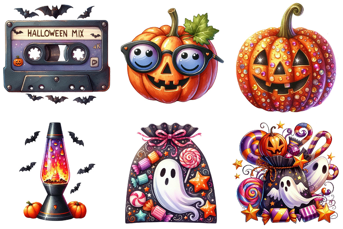 Groovy Halloween Day Clipart, an Illustration by Pixels.Craft (Photo 5 of 7)