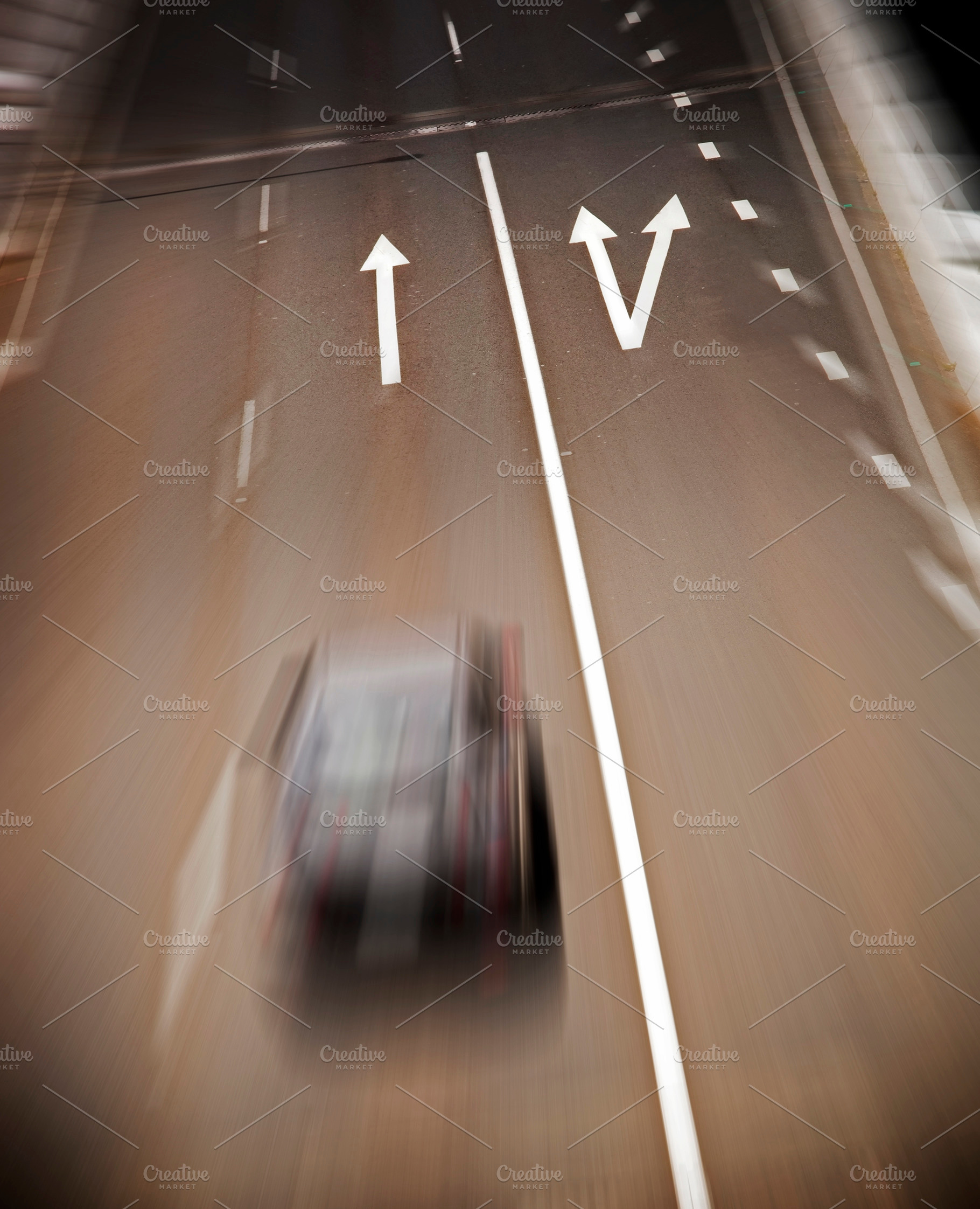 Road Arrows Blur, a Transportation Photo by THP Creative