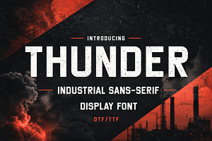Thunder - Industrial Typeface, a Sans Serif Font by HipFonts