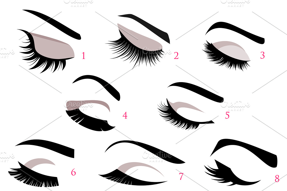 Eyelashes 8 vector illustrations, an Illustration by esylvia (Photo 2 of 2)