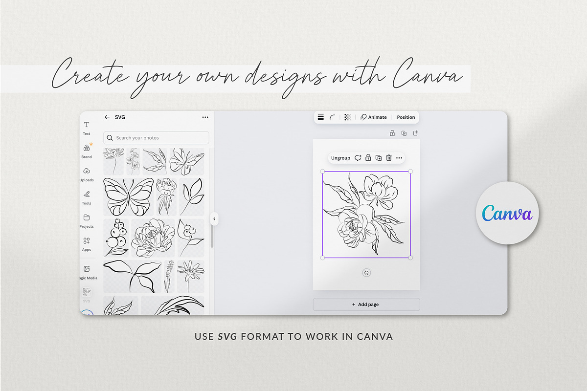 Hand-drawn Line Art Summer Flowers, a Decorative Illustration by La Petite Line Art (Photo 9 of 12)