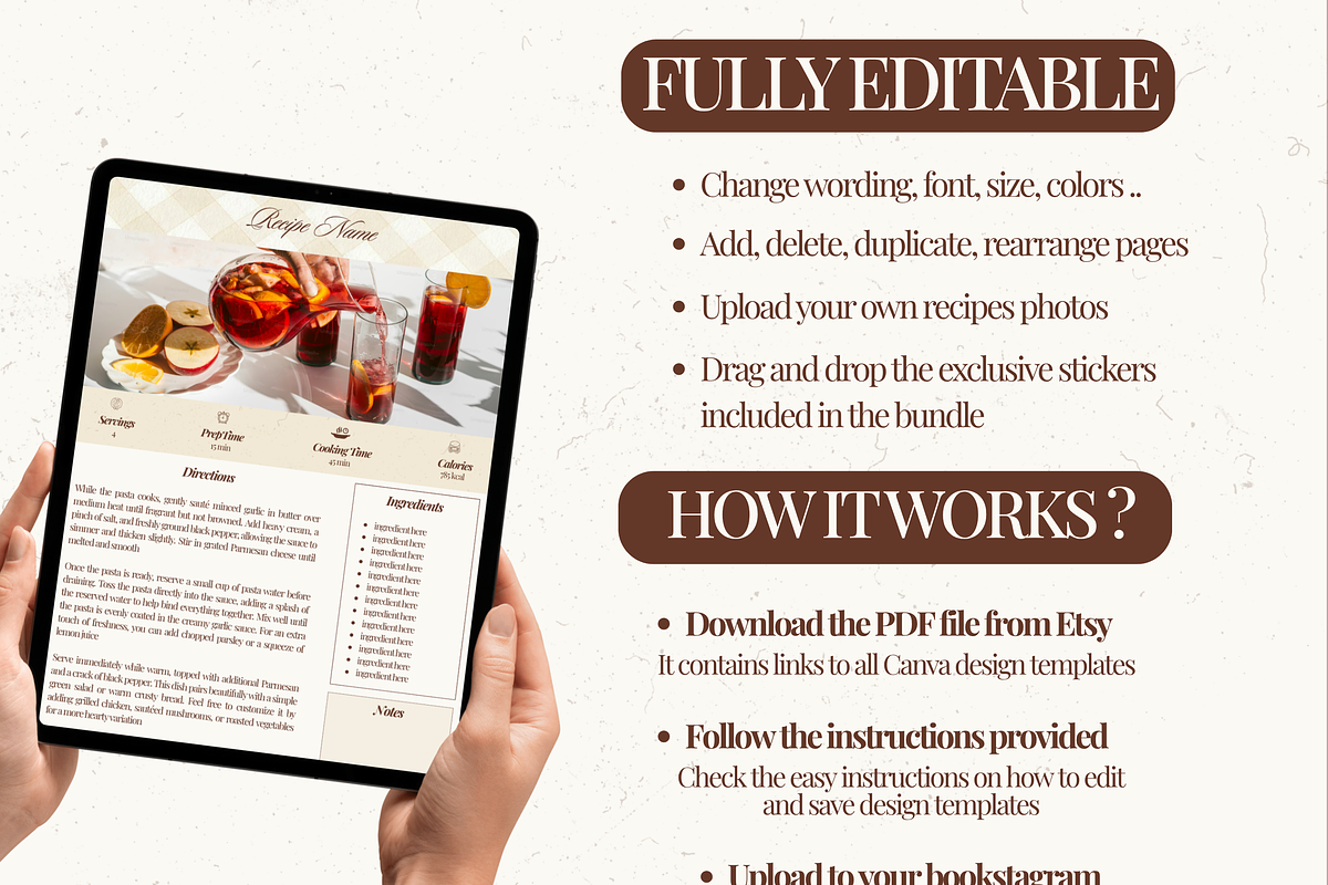 Printable family cookbook template, a Social Media Template by PixelBloomClub (Photo 3 of 8)