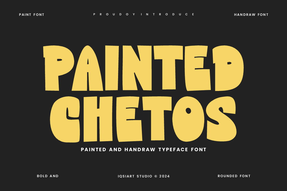 Painted Chetos - Paint Font, a Sans Serif Font by Iqsiart Studio (Photo 1 of 6)