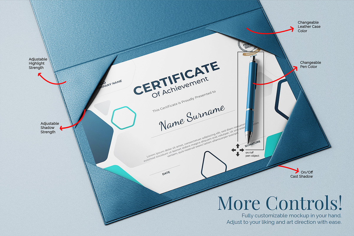 A4 Certificate with Case Mockup Set, a Books & Magazine Mockup by Remnand Studio (Photo 4 of 11)