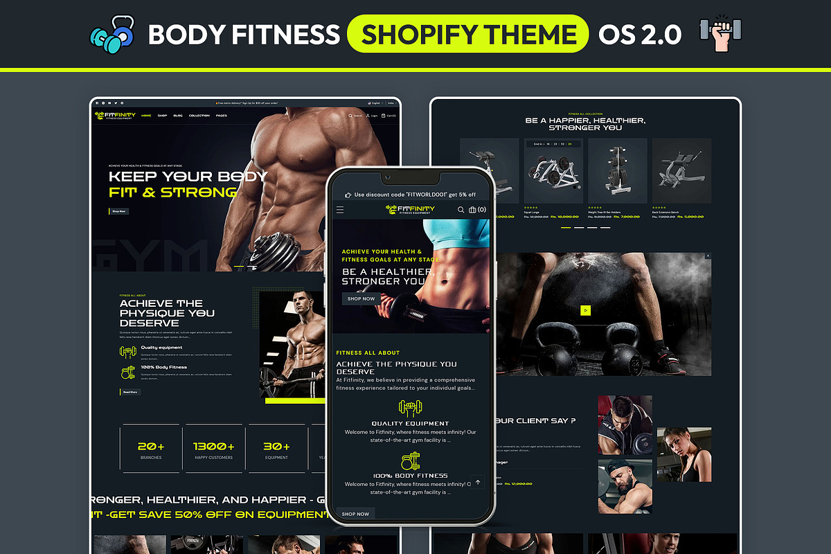 Gym Body Fitness | Shopify Theme, a Shopify Template by LogicGo Shopify Experts (Photo 1 of 5)