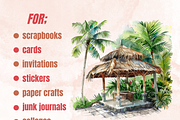 Watercolor Cozy Summer Scenes Set, an Illustration by GiraffeCreative (Thumbnail 3 of 9)