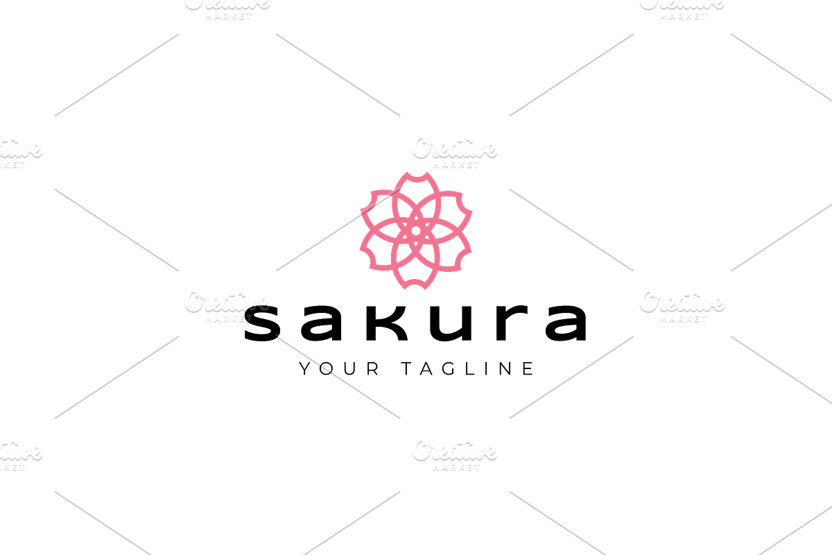 Sakura icon template illustration, a Branding & Logo Template by Dyn Studio (Photo 2 of 2)