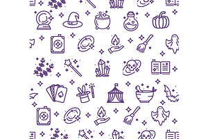 Magic Witch Halloween Pattern