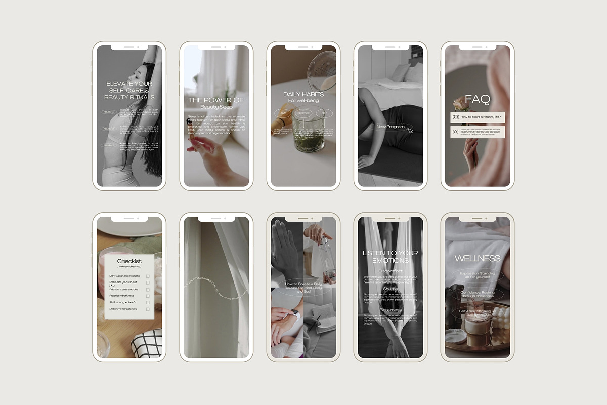 100 Wellness Reel Templates, a Social Media Template by Instprofi | Studio Estimo (Photo 7 of 11)