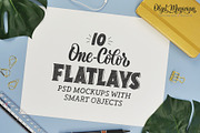 10 One-Color Flat Lay .PSD Mockups, a Print Template by Olga Muzician (Thumbnail 1 of 3)