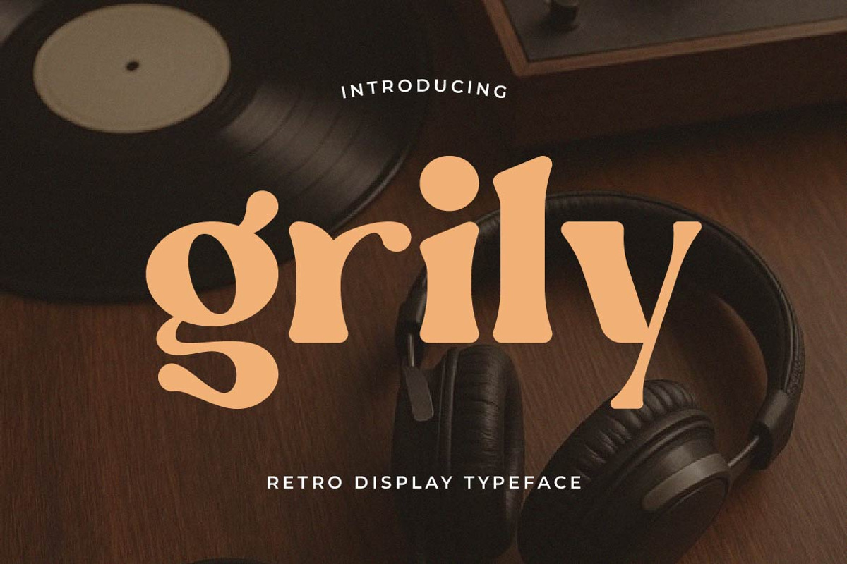 Grily – Retro Serif Display Font, a Serif Font by Artiveko (Photo 1 of 8)