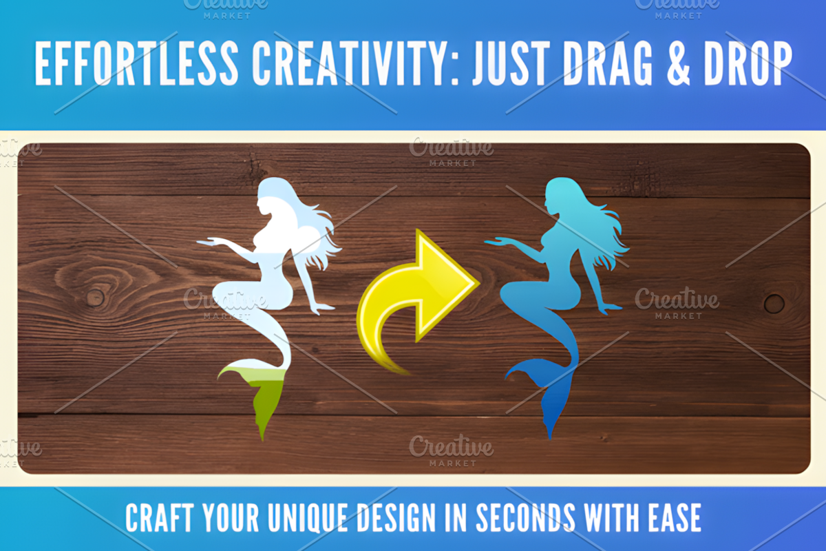 Editable Mermaid Canva Frames Bundle, a Marketing Template by Ink Gallery (Photo 2 of 3)