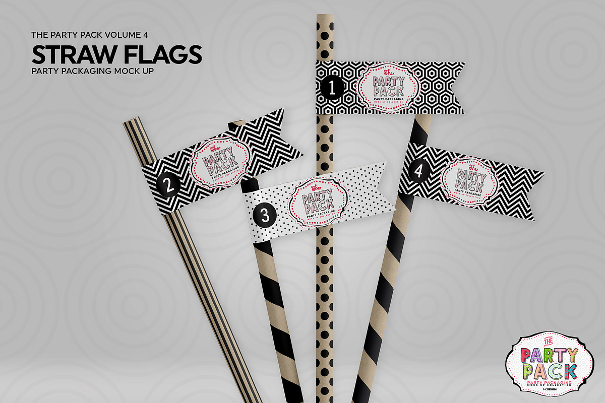 Straw Flag Mockup, a Packaging Mockup by INCDesign (Photo 3 of 7)