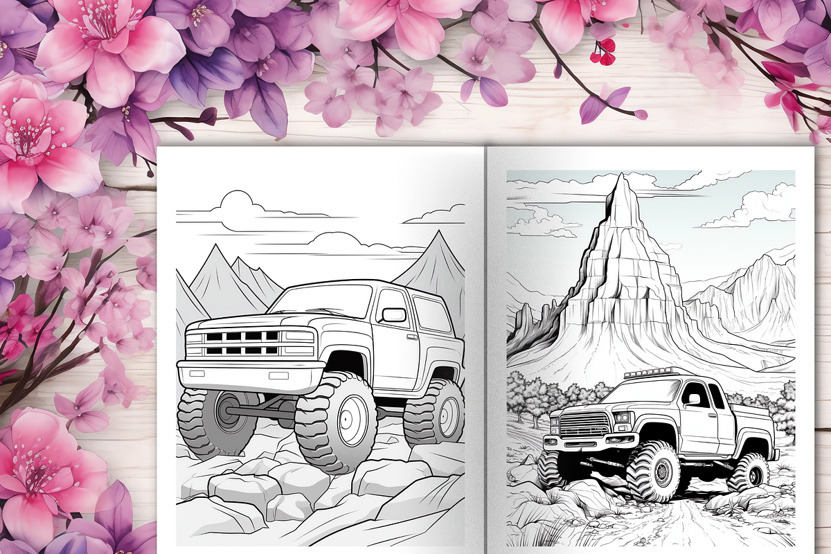 Truck Coloring Book for Kids 8-12, a Transportation Illustration by LA Design (Photo 7 of 9)