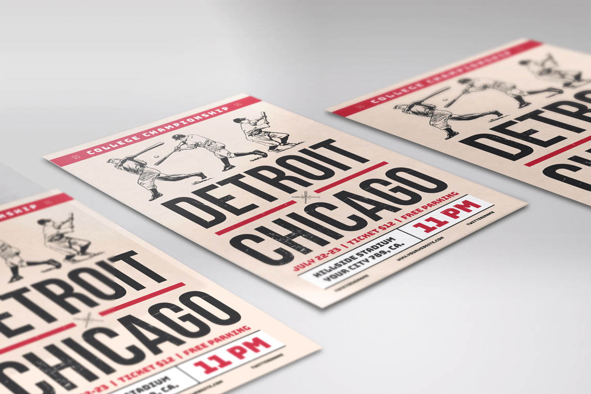 Vintage Baseball Flyers, a Flyer Template by Me55enjah Design (Photo 5 of 5)