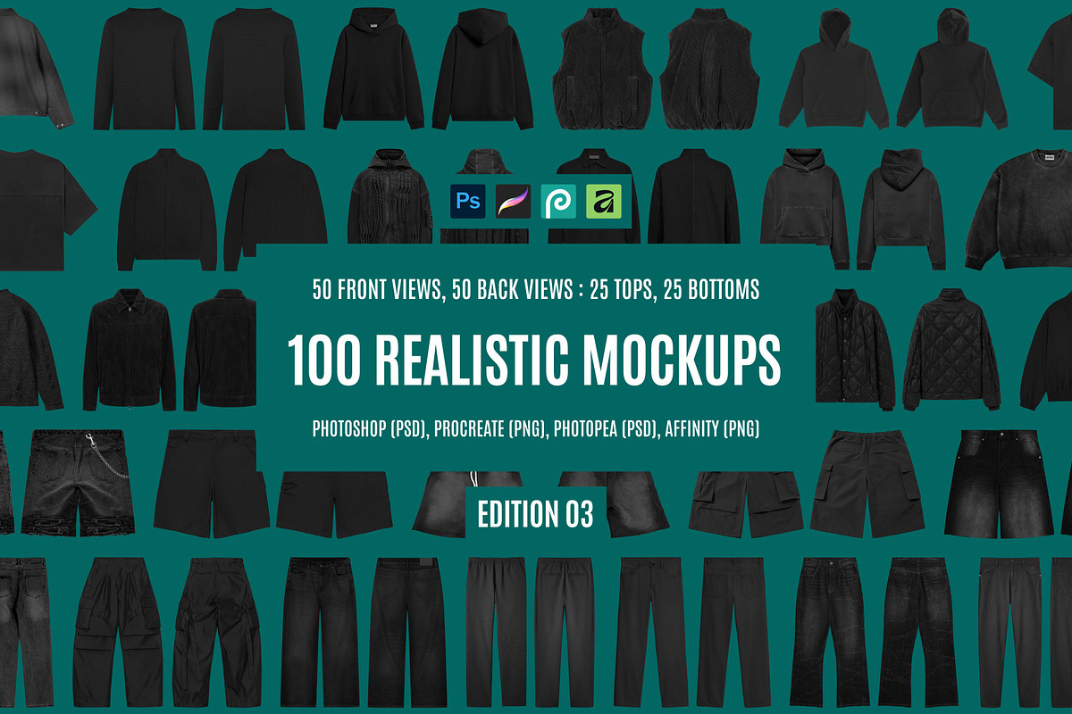 Realistic Streetwear Mockup Bundle, a Shirt Mockup by AtelierDuVow (Photo 1 of 10)