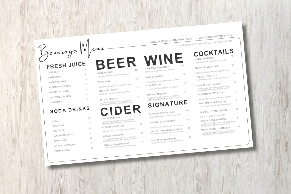 Food & Drink Menu Template, a Templates & Theme by iloveTemplate (Photo 4 of 7)