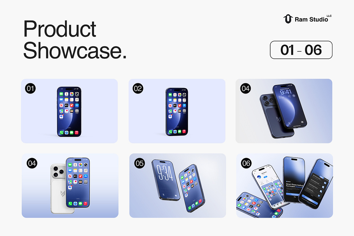 Modern iPhone 17 Pro Screen Mockup, an iPhone Mockup by RamStudio2 (Photo 2 of 15)