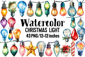 Watercolor Christmas Light, an Illustration by Design Market