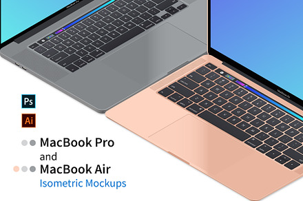 Macbook isometric mockups