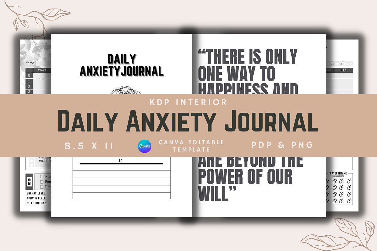 Daily Anxiety Journal KDP Interior, a Templates & Theme by KDPISH (Photo 1 of 4)