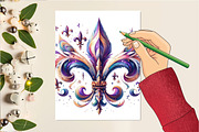 Mardi Gras Fleur De Lis, an Illustration by DreamCafeArt (Thumbnail 4 of 6)