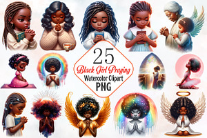 Black Girl Praying Sublimation Bundl, a Person Illustration by RobertsArt