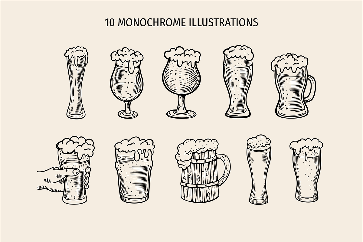 Beer Doodles & Brewery Clipart, a Food Illustration by Oktyabr (Photo 2 of 6)