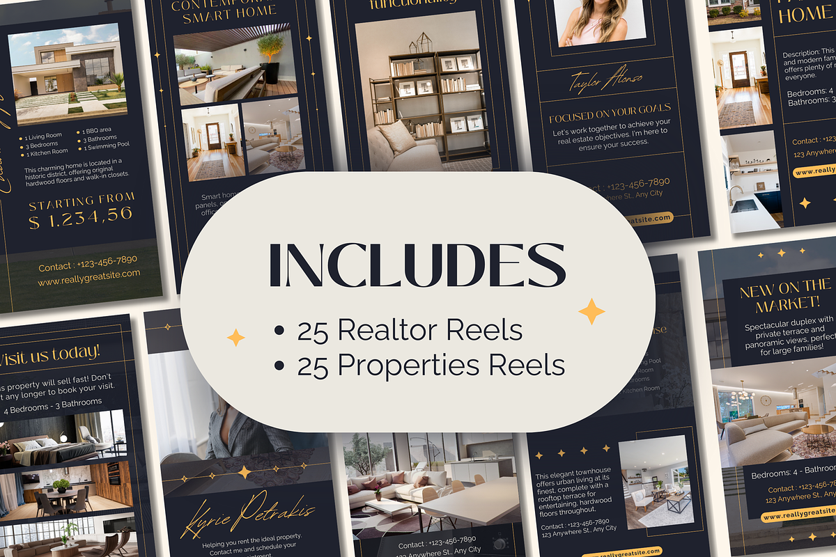 50 Realtor Reels Canva Templates, a Templates & Theme by TemplateCastleStore (Photo 4 of 9)