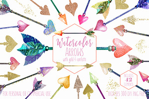 Watercolor Tribal Arrow Graphic Set, an Illustration by ClipartBrat Graphics