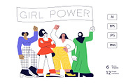 Girl power and feminism concept., a Person Illustration by Lucky Shop (Thumbnail 1 of 6)