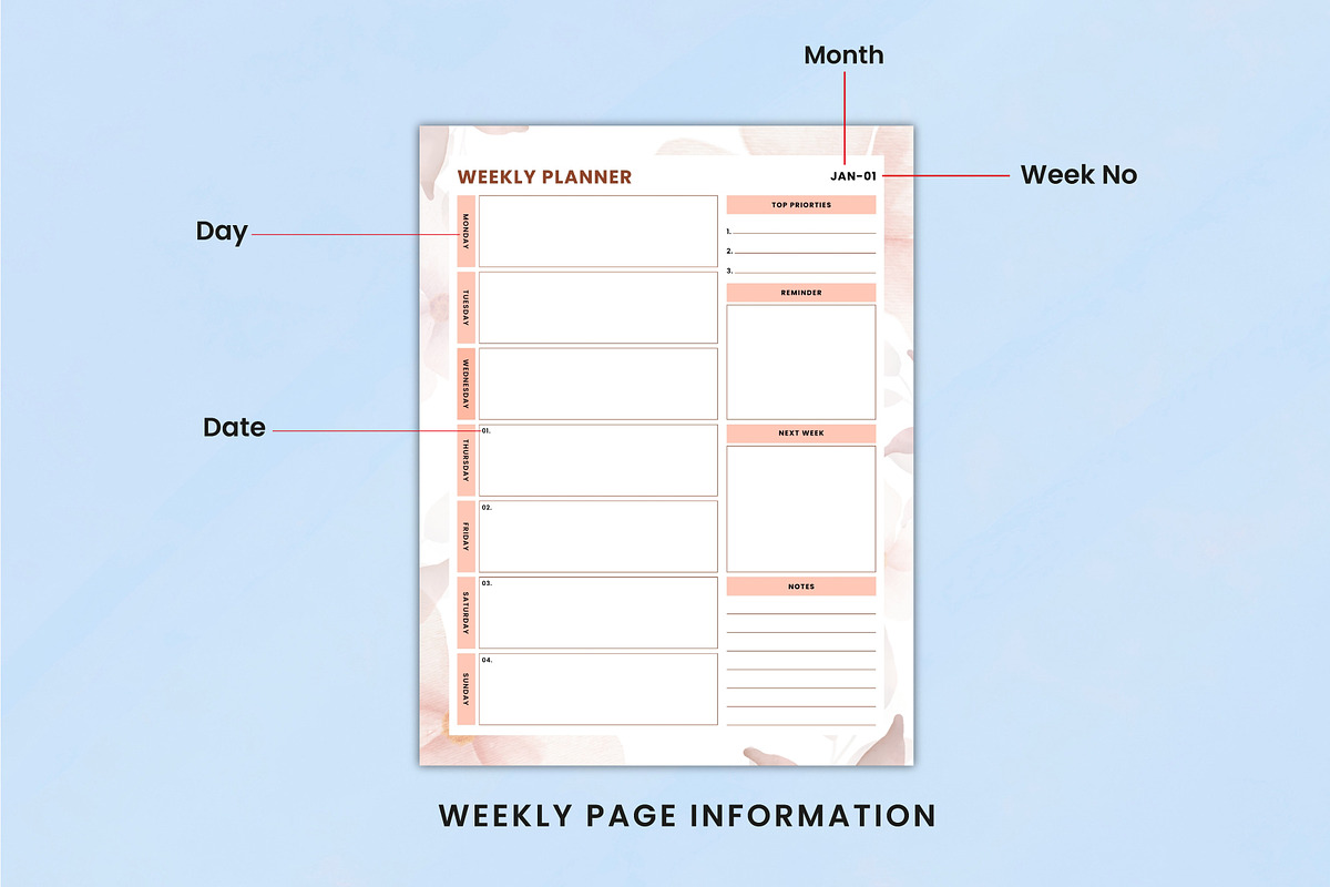 2026 Dated Weekly Planner Canva, a Stationery Template by Mustafiz (Photo 2 of 5)