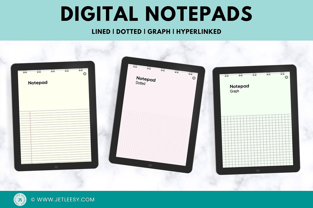 Set of 3 Digital Notepads, a Stationery Template by Traveling Designer (Photo 1 of 3)