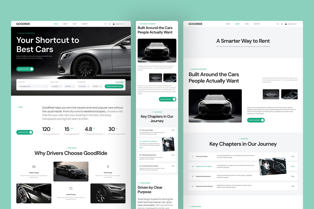 Car Rental Website UI Figma Template, an UI Kit Template by peterdraw (Photo 2 of 7)