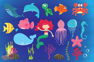 Under the Sea Clipart EPS Vectors