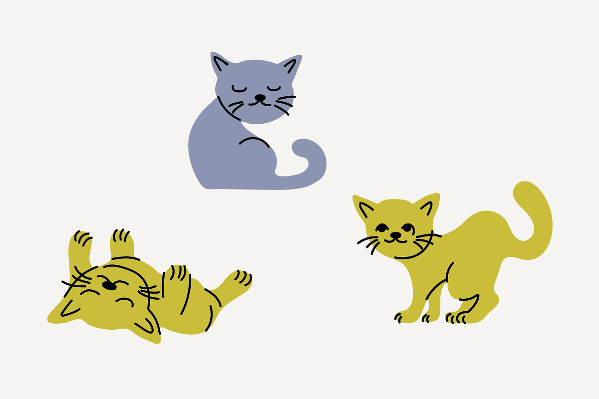 LAZY CATS (10 cats + patterns), an Animal Illustration by Bonfloret Studio (Photo 5 of 10)