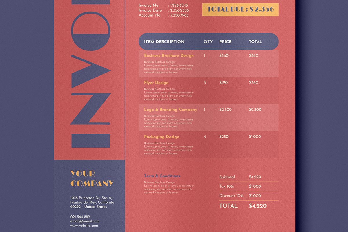 Invoice 01, a Stationery Template by FathurFateh (Photo 4 of 4)