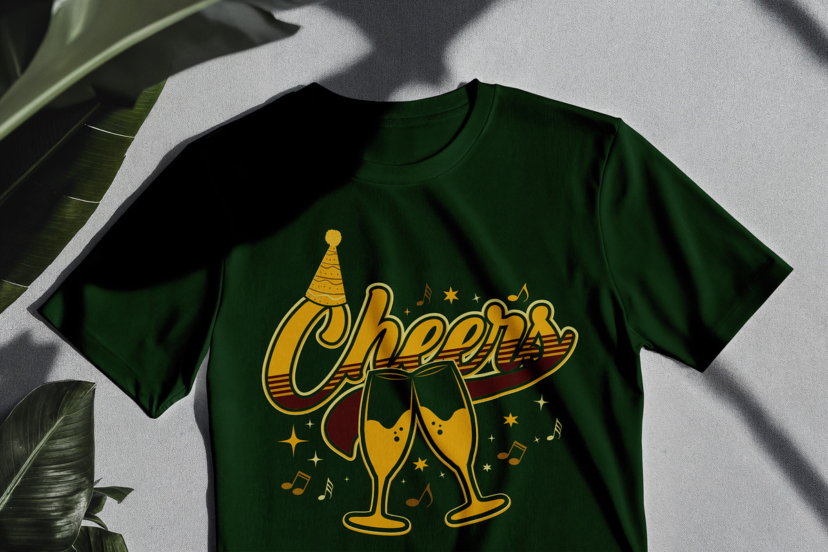 Cheers Digital T-Shirt Design, a Graphic by Vector Portal (Photo 2 of 6)
