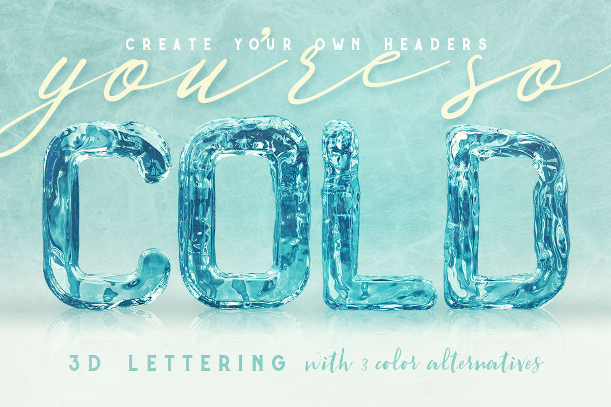 Ice Cold - 3D Lettering, a Graphic by Deeezy