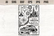 Stencil Vintage Car Timeless City, an Object Illustration by MARYCRAFTIRIA (Thumbnail 1 of 3)