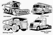 Heavy Vehicle Hand-Drawn Vector, a Transportation Illustration by Tekuni (Thumbnail 7 of 9)